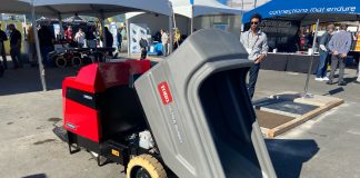 The battery-powered Toro Ultra Buggy on display at World of Concrete 2022.