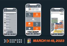 mobile devices display the Conexpo app
